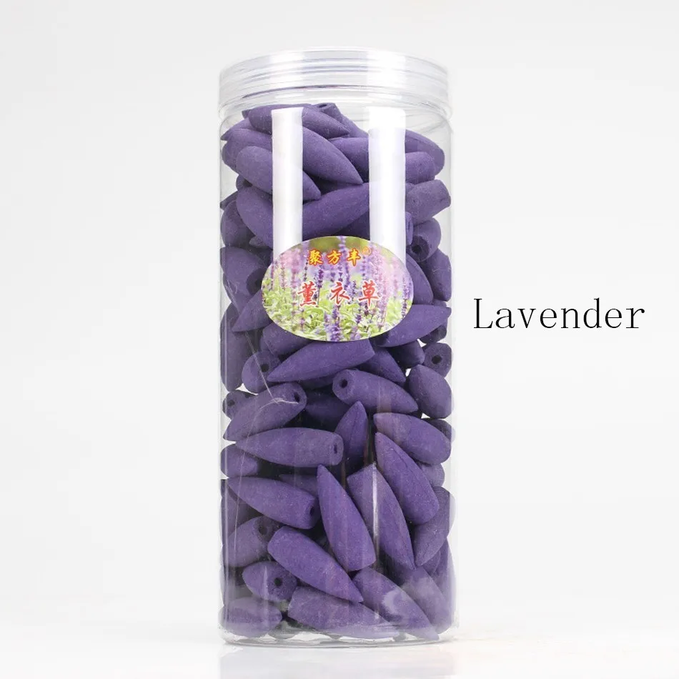 Lavender 15 видов ароматических конусов с обратным потоком, 168 шт. конусов, большая емкость, коробка для водопада, ароматическая горелка, курильница, удаление запаха - Цвет: Lavender