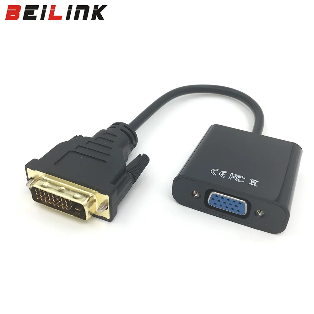 Высококачественный Full HD 15Pin 1080P DVI D 24 + 1 VGA HDTV конвертер монитор штырь гнездо для ПК