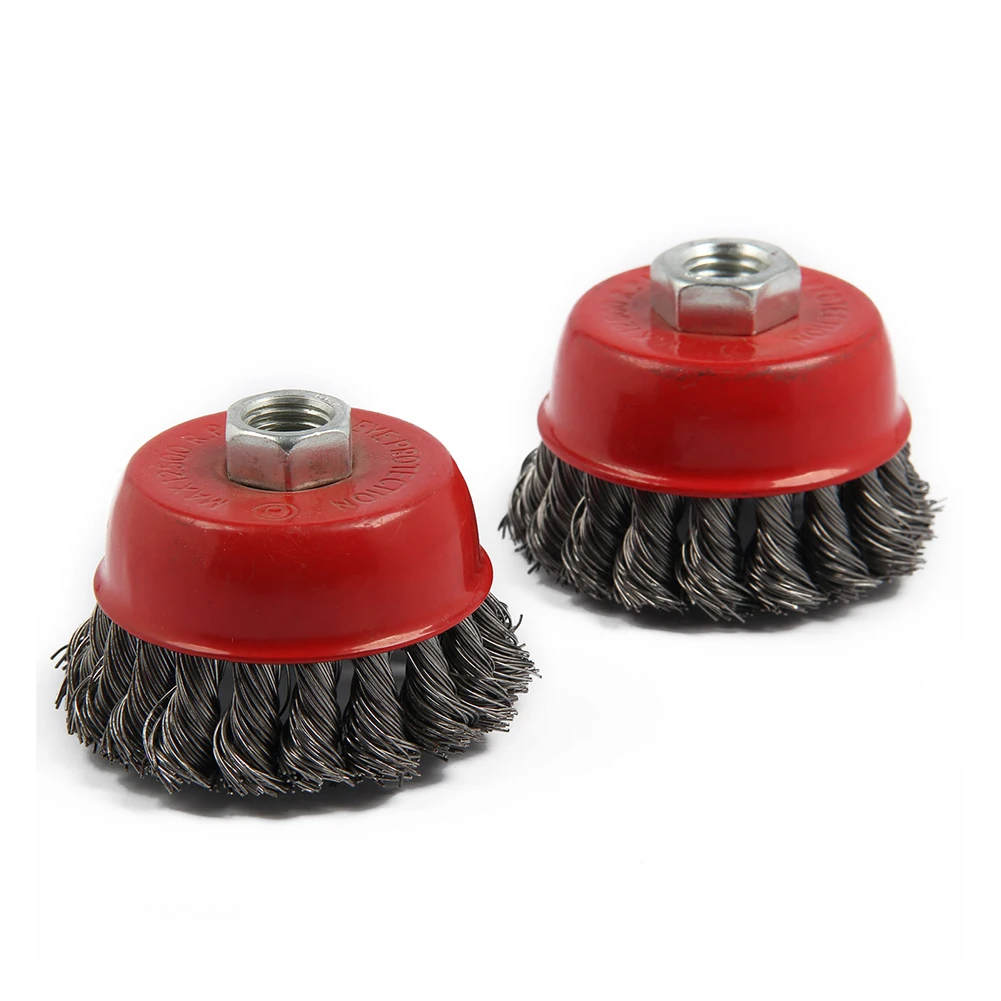 

4Pcs M14 Crew Twist Knot Wire Wheel Cup Brush Set For Angle Grinder