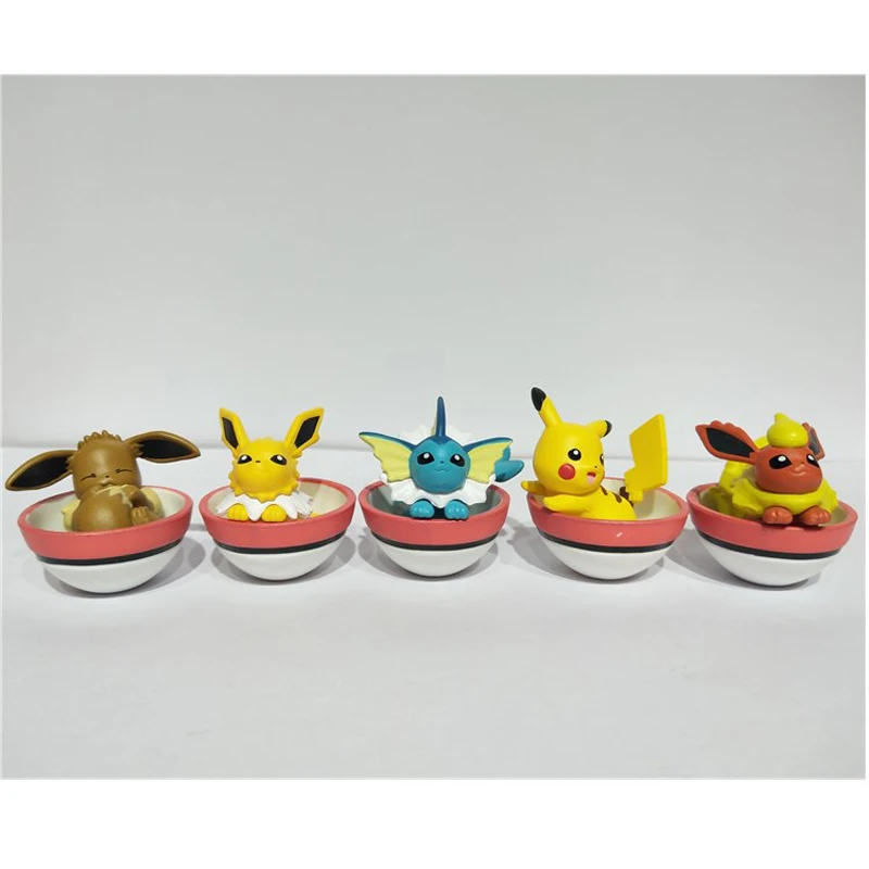5 шт./компл. Takara Tomy Pokemon аниме Pikachu Eevee Jolteon vaporion Flareon мини ПВХ фигурки подарки для