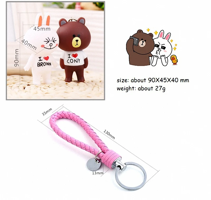 Мультфильм медведь Rilakkuma коричневый Банни Кони животных брелок в стиле Kiki