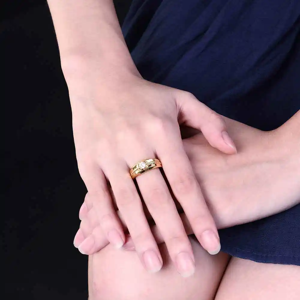 Кольцо на палец с цирконием NFSR007 розовое/золотое|eternity ring|ring wholesalewholesale rings |