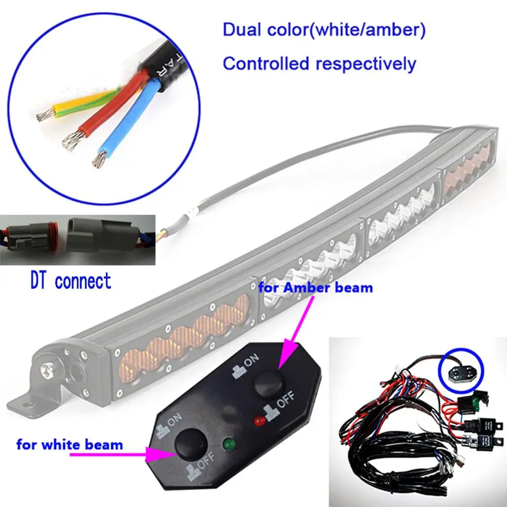 12V светодиодная осветительная балка точечная белая Янтарная заливающая