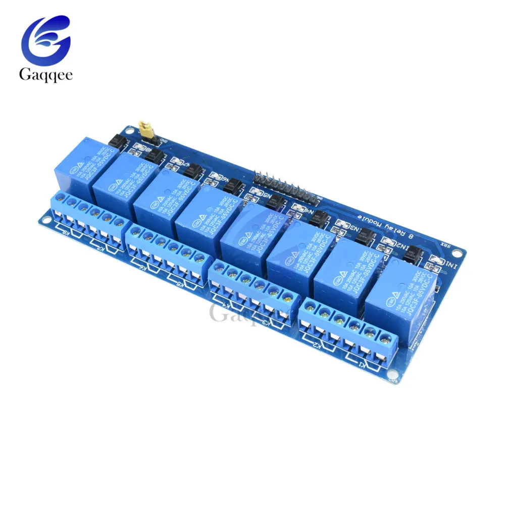 Релейный модуль постоянного тока 5 В 8 каналов спиральный для Arduino Raspberry Pi DSP AVR PIC ARM