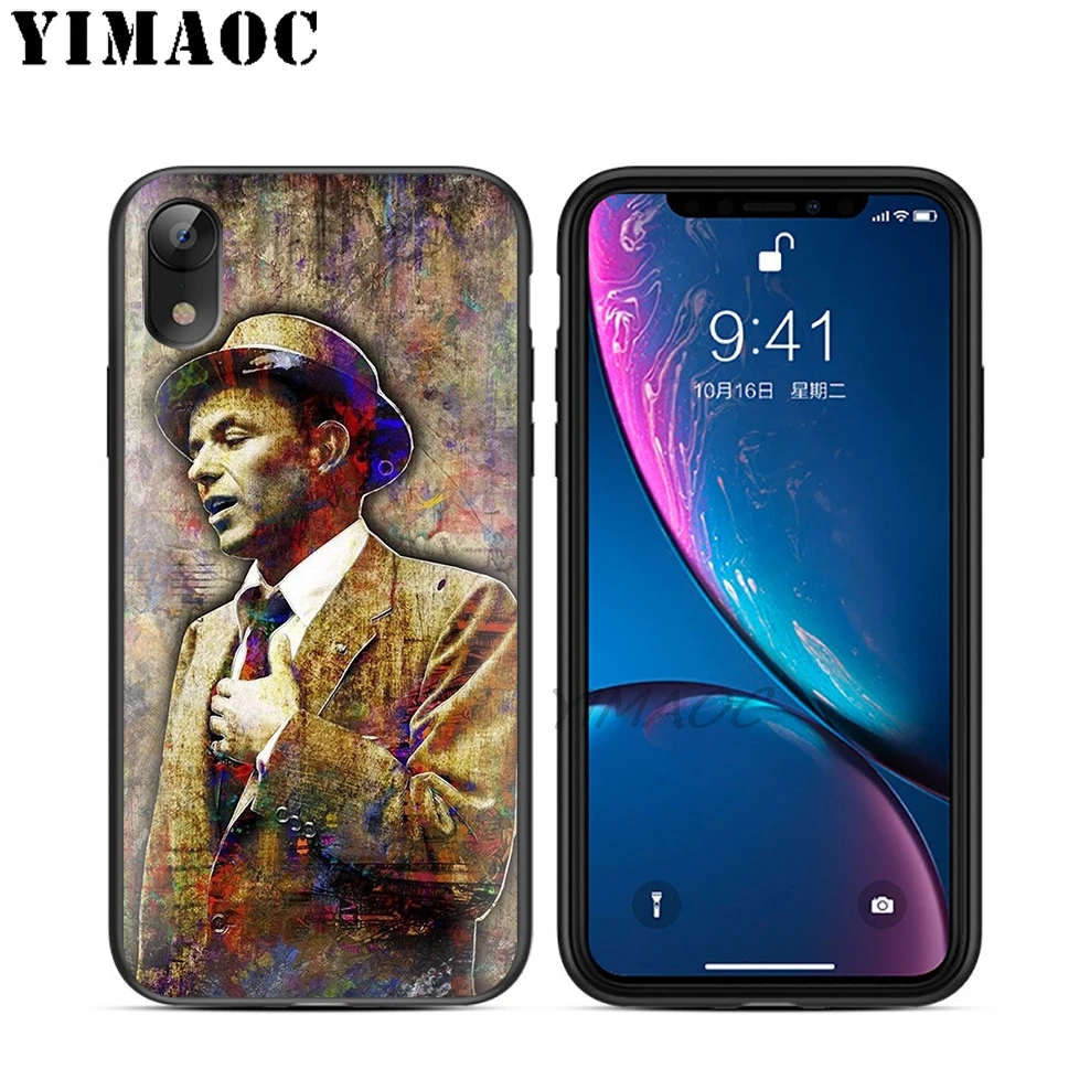 YIMAOC Frank Sinatra Singer Soft TPU Black Silicone Case for iPhone X or 10 8 7 6 6S Plus 5 5S SE Xr Xs Max |