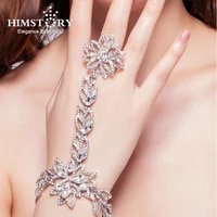 fahion bridal bracelet rhinestone crystal flower hand chain charm bracelets woman wedding dress accessories prom jewelry gift