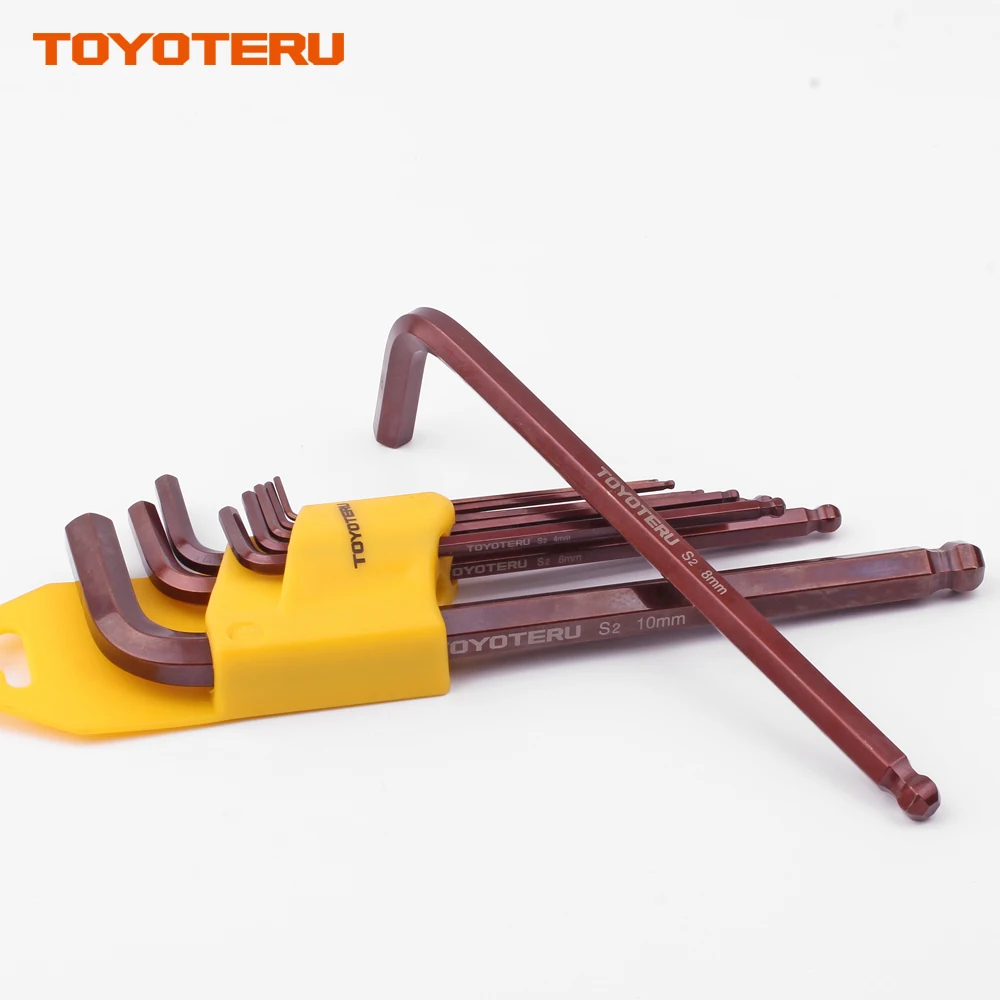 Toyoteru 9 шт. S2 длинные руки метрический Набор шестигранных ключей гаечные ключи Алекс гаечный ключ с шестигранной головкой для шлица «звездочка» Набор торцевых гаечных ключей