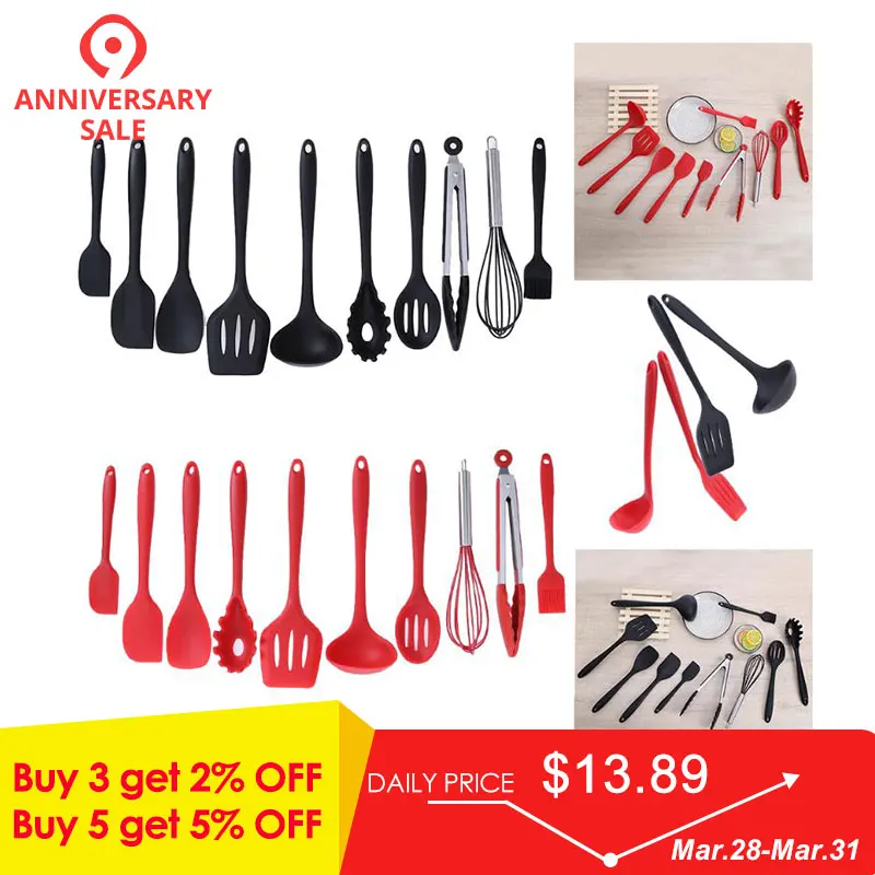 10 шт./компл. набор домашней антипригарной кухонной утвари силиконовая посуда
