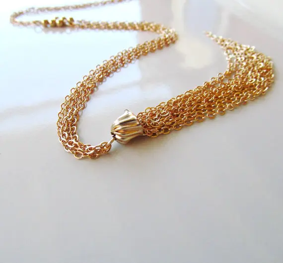 Long Tassel Necklace Gold Fringe | Украшения и аксессуары
