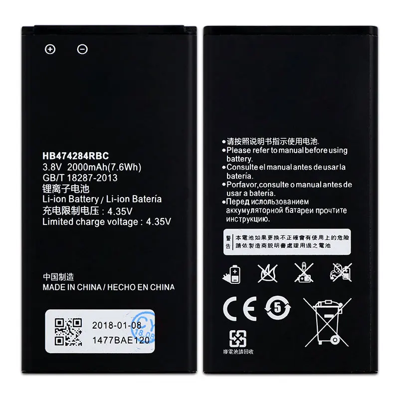 Аккумулятор HB474284RBC на 2000 мА · ч для Huawei y5 y550 y560 y625 y635 g521 g620 c8816 Honor 3C lite