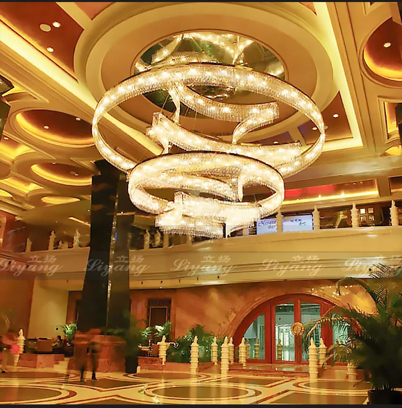 Customized large-scale shaped crystal lamp hotel lobby chandelier clubhouse hall sales department building sand table | Лампы и