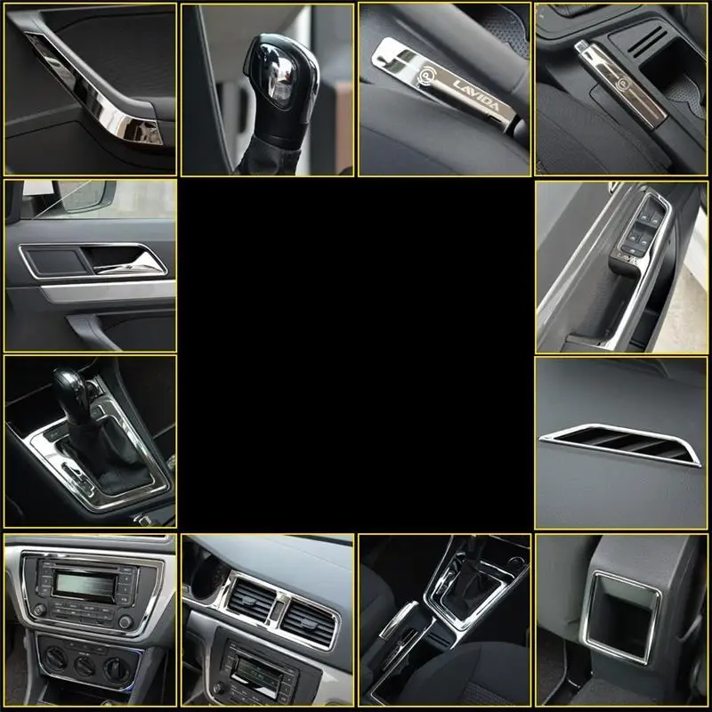 Outlet Air Conditioner Interior Automobile Chromium Decorative Sticker Strip Accessory Decoration 15 16 17 FOR Volkswagen Lavida |