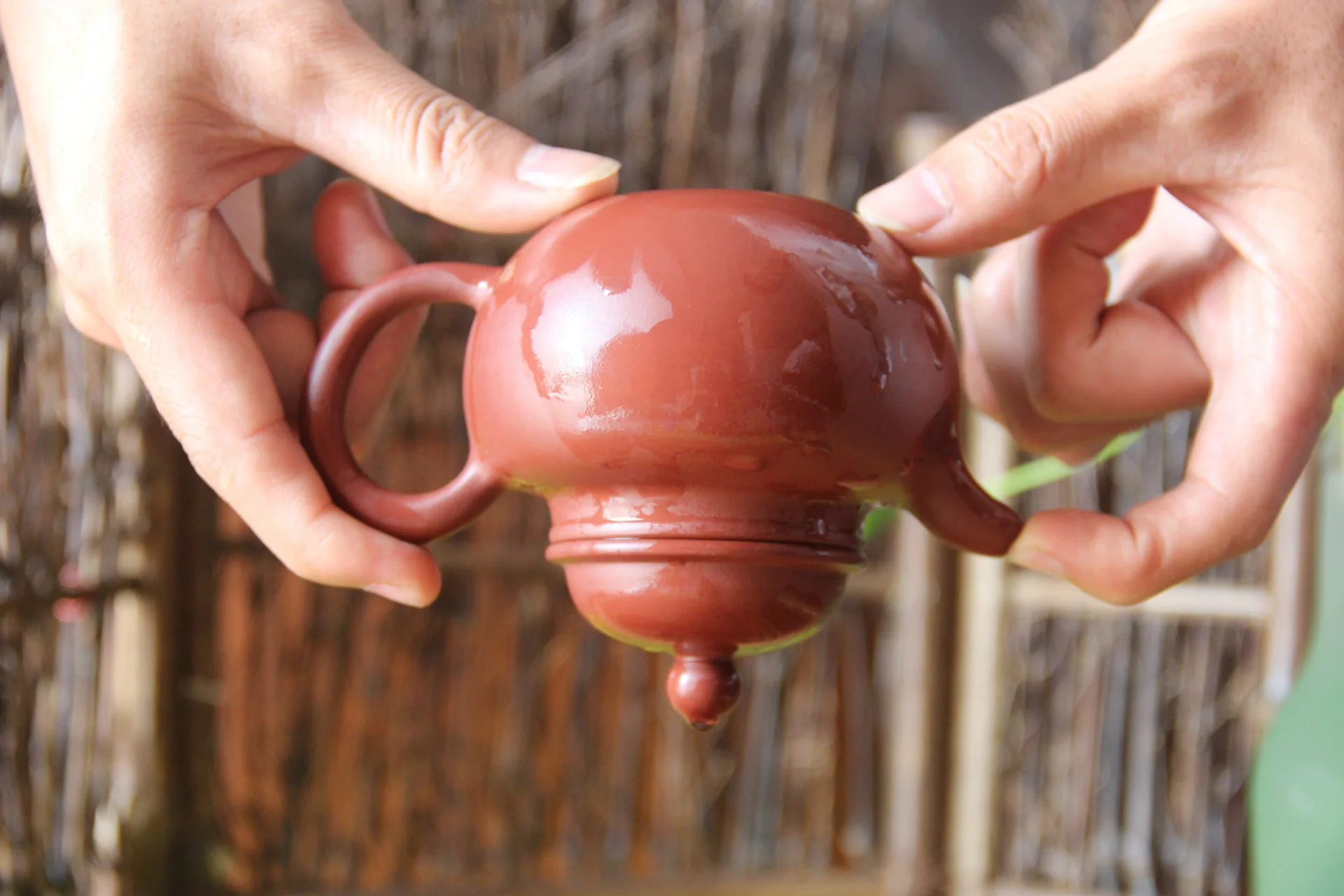 Yixing Чайник Фиолетовый глиняный Pots Duo Ball аутентифицированный известный чайник