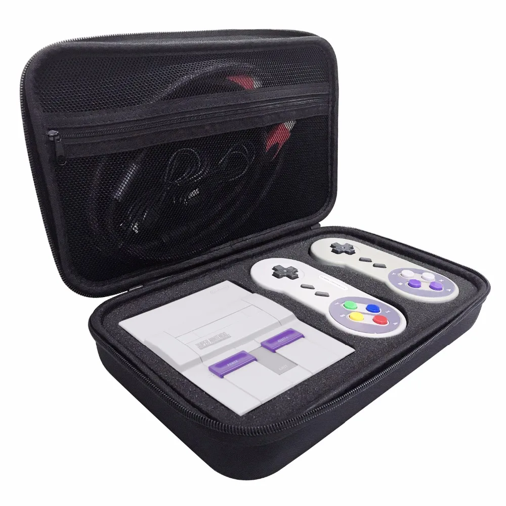 Жесткий чехол для переноски Nintendo Super NES SNES Classic Mini Console 2 контроллера кабель HDMI и