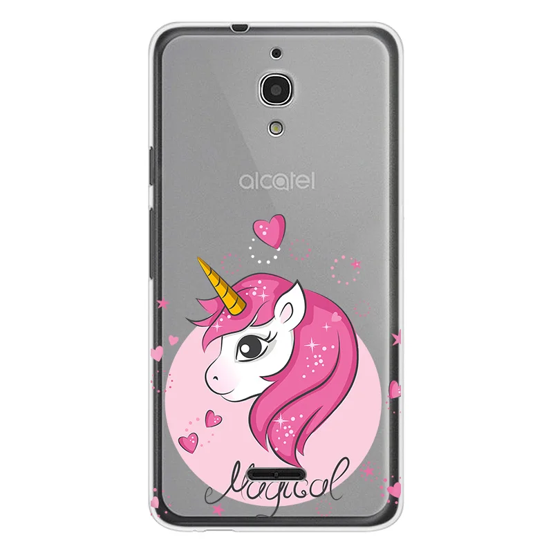 Unicorn Phone Case For Alcatel Idol 5S A2 A3 A7 XL A5 LED PIXI 4 (4 5 6) 3G 4G U5 HD Cute Rainbow Horse Transparent cover |