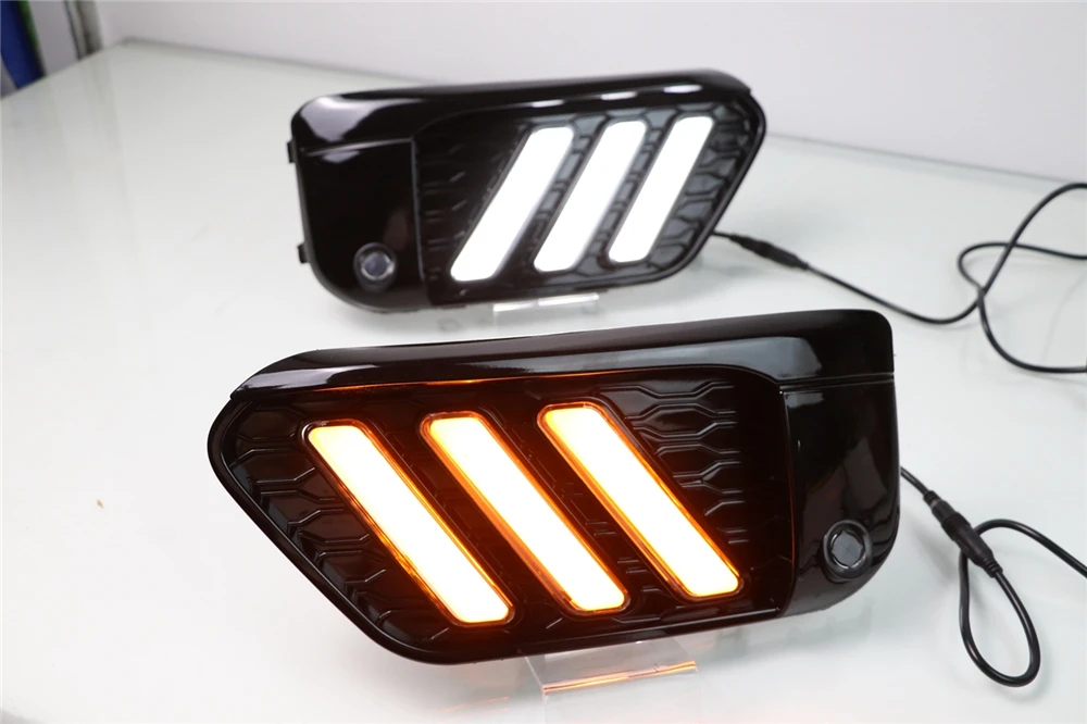 2 шт. светодиодный DRL Дневной светильник для BMW X1 F48 F49 2016 2017 2018 2019 s с желтым сигналом