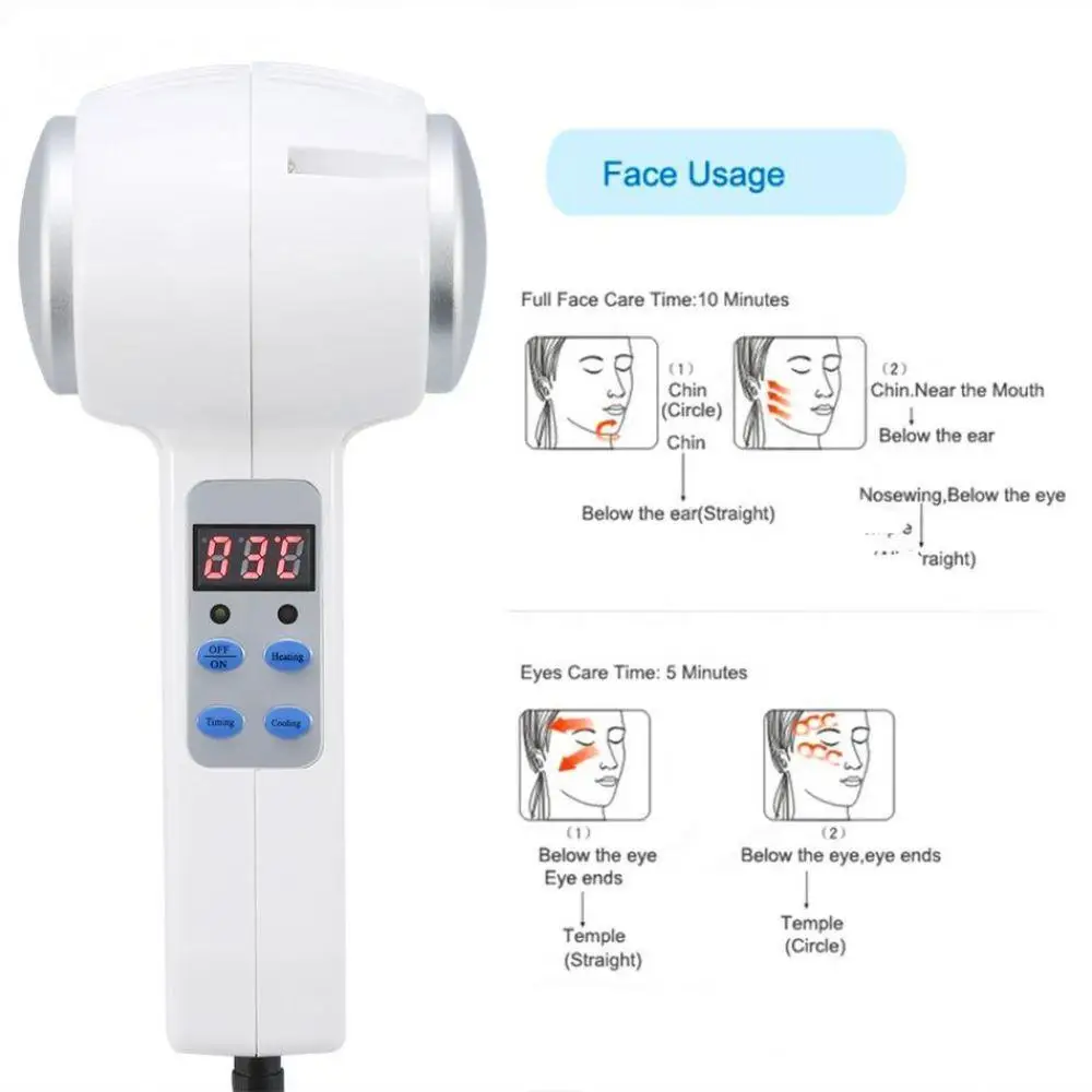 Original Hot Cold Hammer Ultrasonic Cryotherapy Skin Rejuvenation Face Lifting Massager Facial Body Beauty Equipment | Красота и