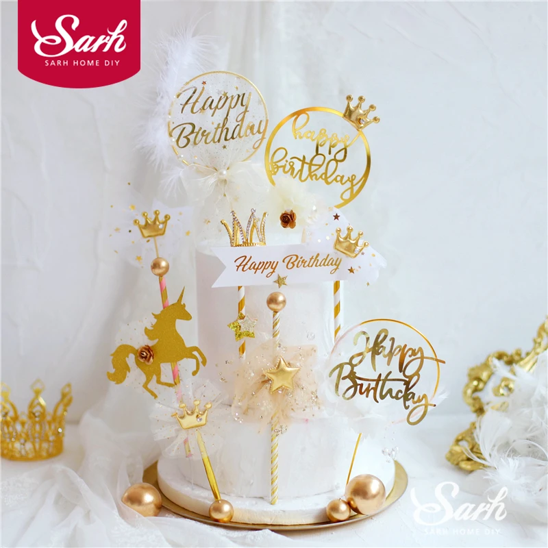 Блестящая Сетка Звезда Корона торт Топпер солома трояна свадебное украшение для