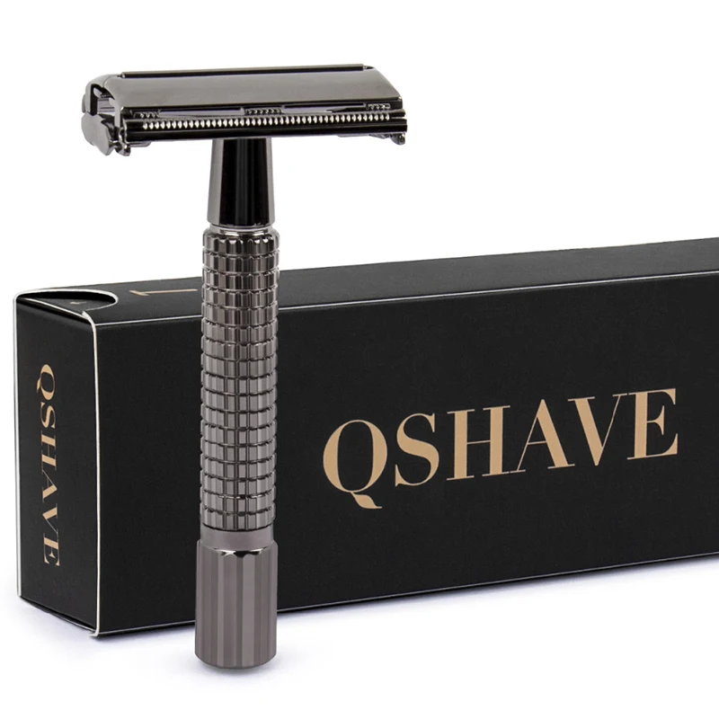Бритва безопасная QSHAVE 8 7 см с короткой ручкой 5 лезвиями в подарок | Красота и