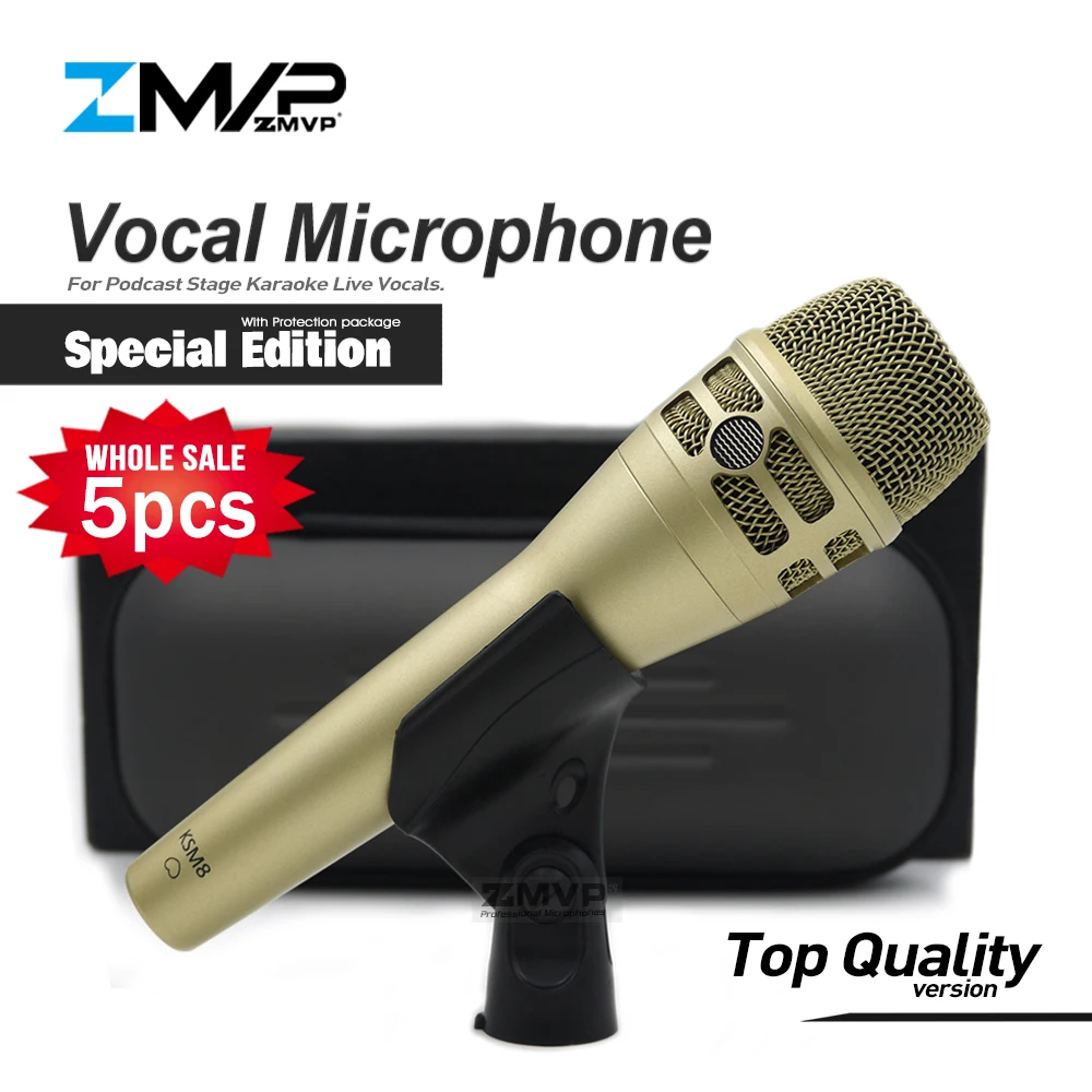 

5pcs Top Quality Special Edition KSM8c Professional Live Vocals KSM Dynamic Wired Microphone Karaoke Super-Cardioid Podcast Mic