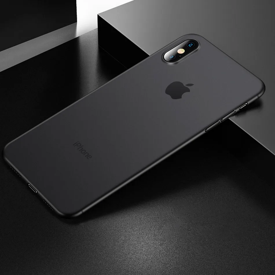 Black 0,26 мм Ультратонкий матовый чехол для IPhone XR XS Max X 8 7 6 6s Plus противоударный чехол для IPhone 11 Pro Max Роскошный чехол - Цвет: Black