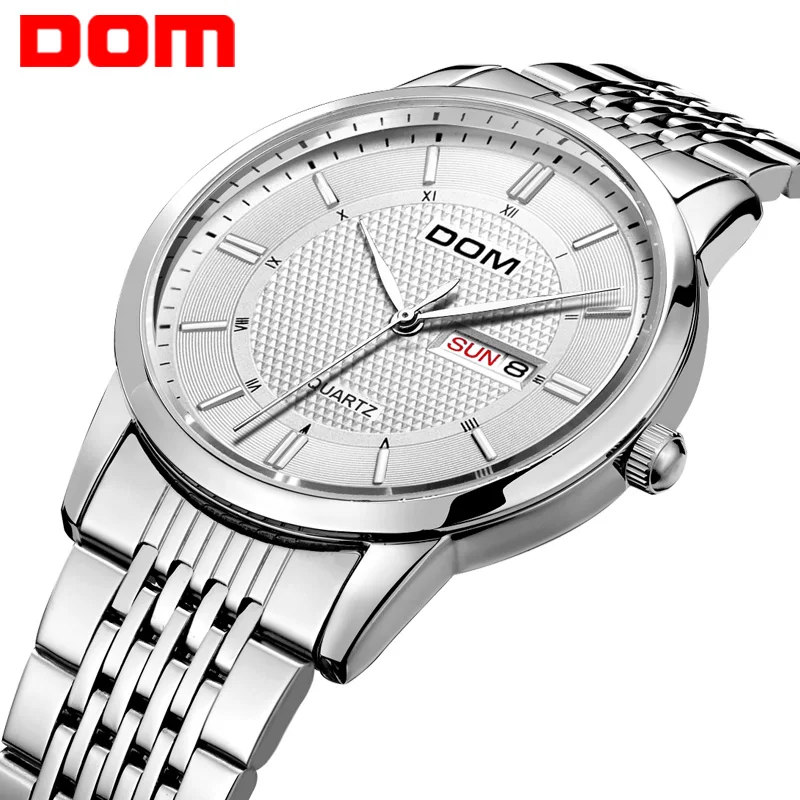 Часы dom модные Для мужчин лучший бренд класса люкс s ремень Наручные часы