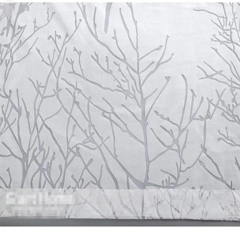 

Custom curtain tulles pastoral modern white Branch tree window bedroom living room balcony burnout Yarn sheer tulle yarn M365