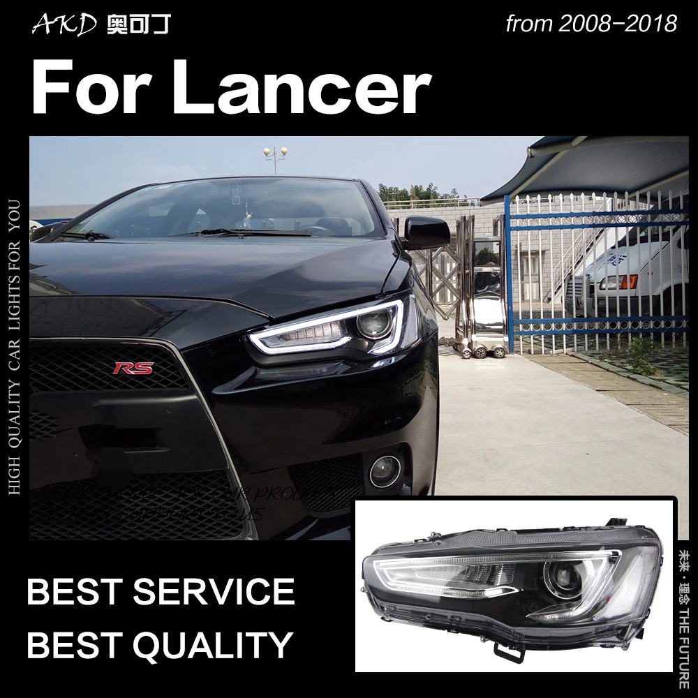 AKD автостайлинг для Mitsubishi Lancer передние фары 2008-2019 EX Светодиодные DRL Hid опция