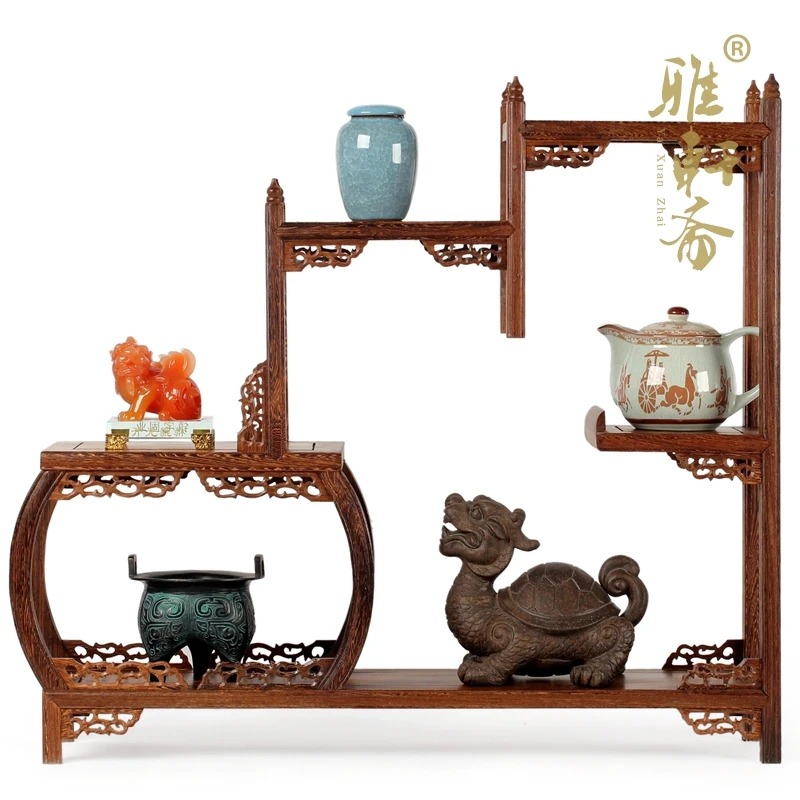 

Полка для шкафа для сувениров, рама из красного дерева, деревянные украшения, крылья чайника из современной китайской антикварной мебели, в основном рама для сокровищ