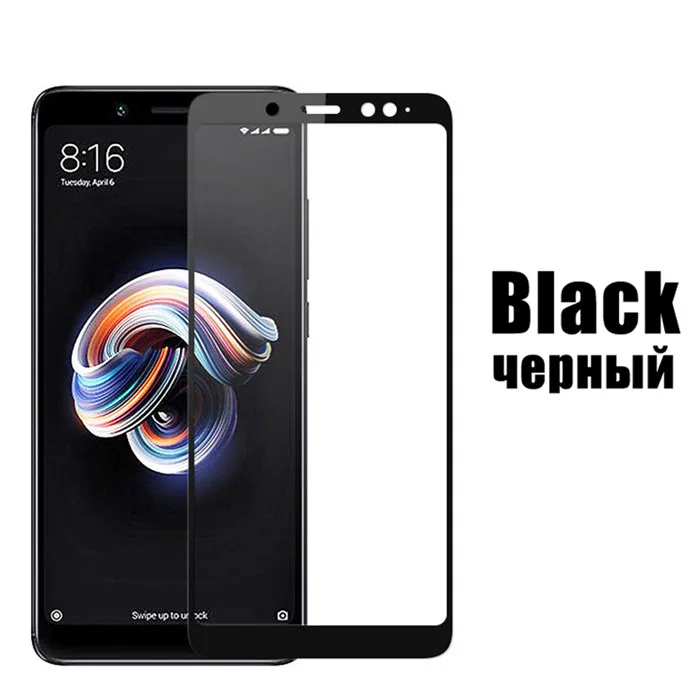 Black Полное покрытие из закаленного стекла для Xiaomi Redmi Note 5, глобальная версия, Защитная пленка для экрана для Redmi Note 5 Pro Note5 - Color: Black