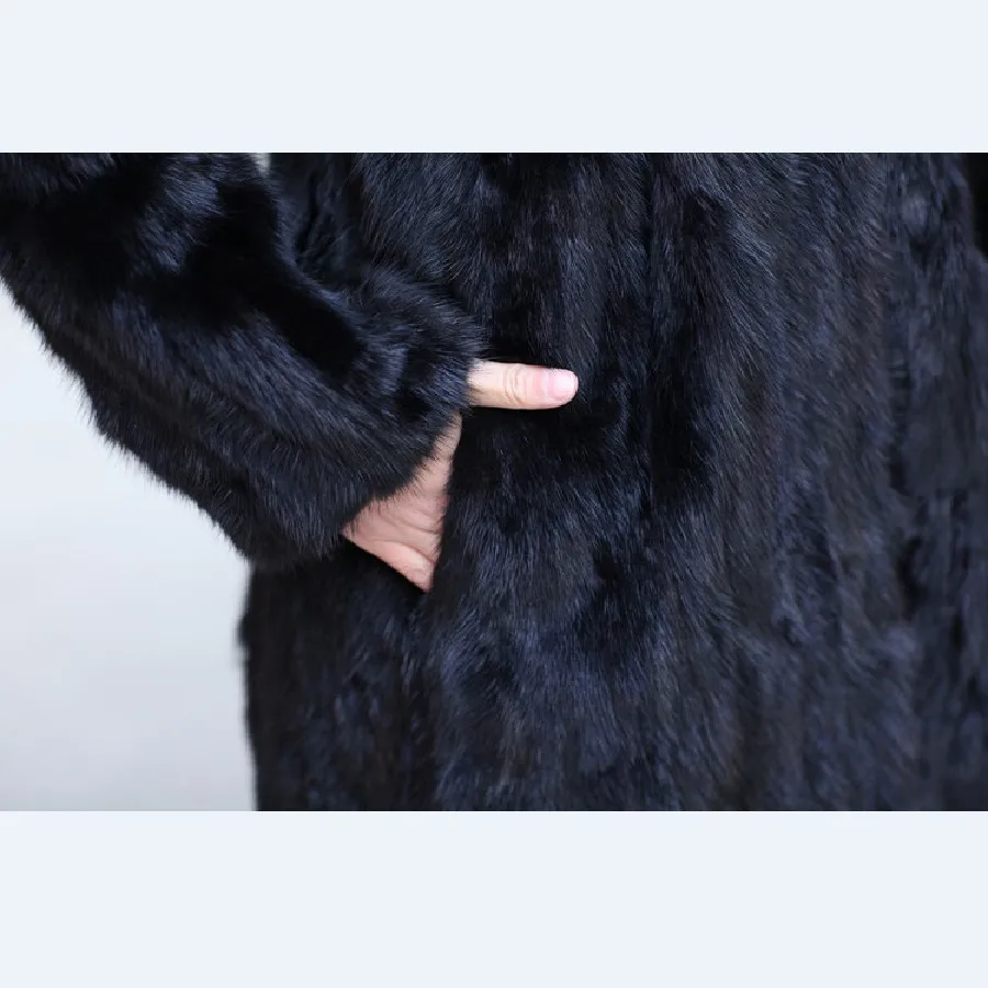 CHEWIES Natural Mink Coat Women Real Fur Jacket With Hood Winter Pockets Outerwear New Store Only One Special Price In Stock7.11 | Женская
