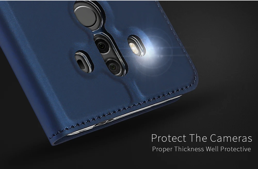 Кожаный чехол-бумажник для Huawei Mate 10 Pro с магнитной подставкой тонкий защитный