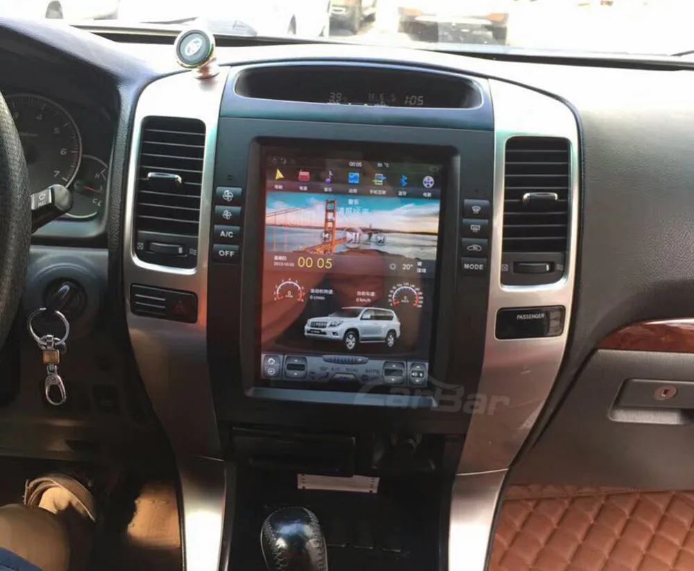 

CARBAR 10.4" Vertical IPS Screen Android Car DVD GPS Navigation Radio Player for Toyota Prado 120 2004-2009 2GB RAM 64GB ROM