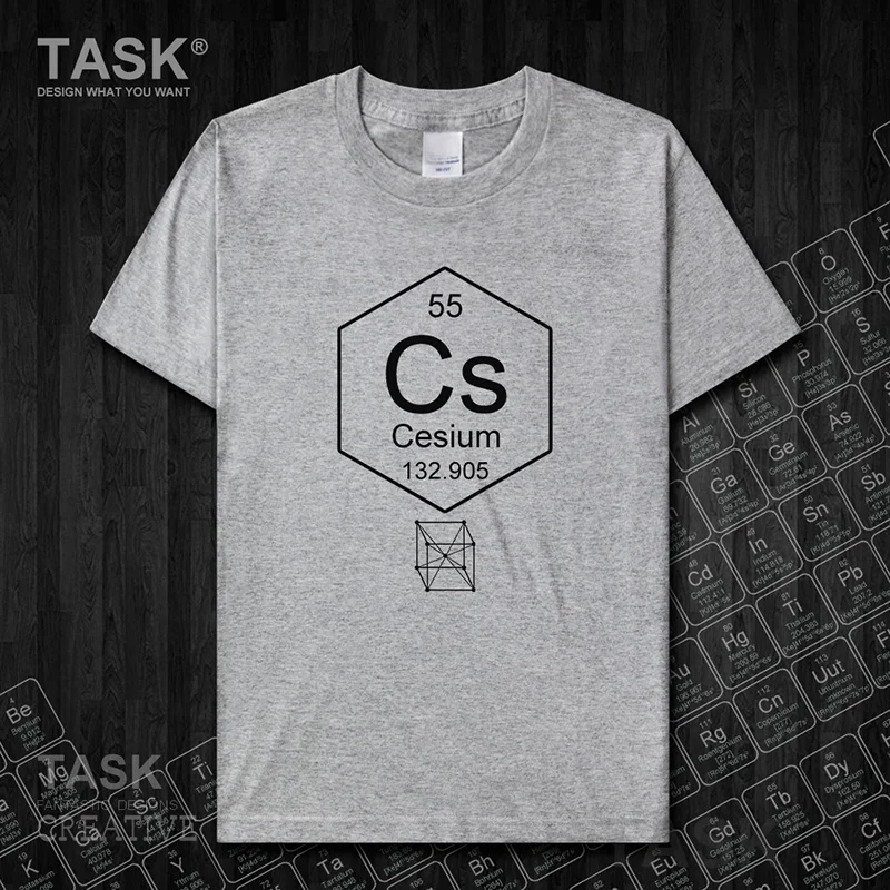 Chemical periodic table 55 Cs Chemistry new Tops mens t shirt t-shirt Short sleeve clothes fans fitness sports cotton summer