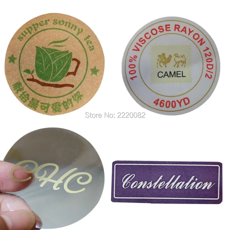 Free shipping customized transparent PVC sticker/round square paper stickers/garment tag colorful stickers/kraft stickers label
