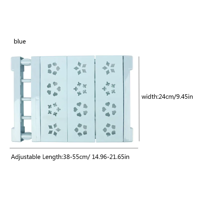 38-55cm blue Регулируемый шкаф, органайзер для хранения полки кухонная стойка шкаф многослойный разделенные полки для магазинов - Цвет: 38-55cm blue