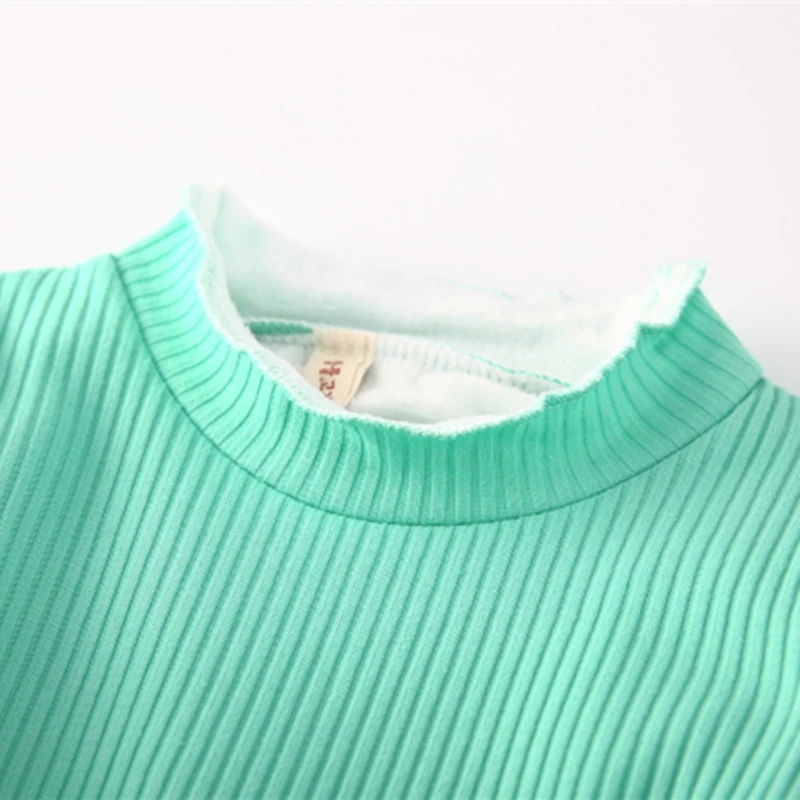 Зима-осень Одежда для девочек Водолазка пуловер Повседневные детские толстые