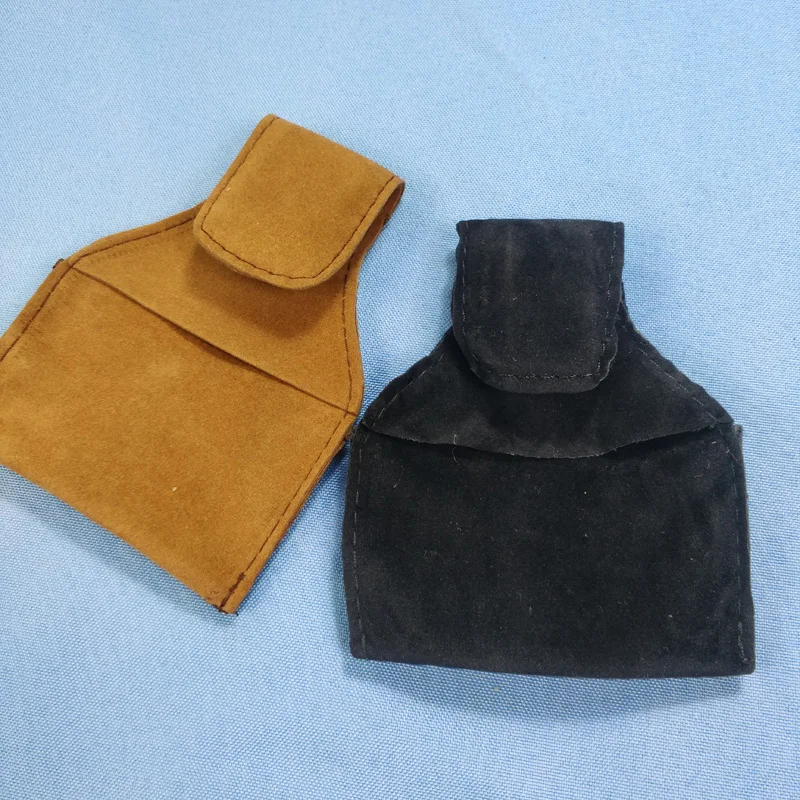 Бесплатная доставка 2 шт. портативный черный/коричневый кожаный мешок Мел для