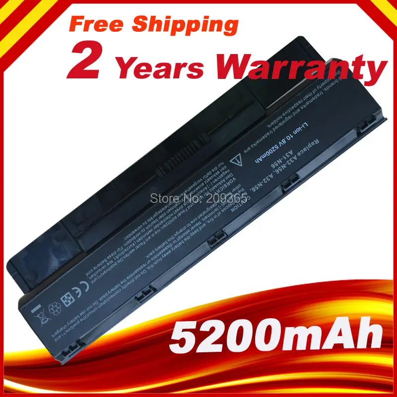 4400mAh аккумулятор для ноутбука ASUS N46 N46V N46VJ N46VZ N46VM N56 N56D N56DP N56V N76 N76V N76VJ|laptop battery|battery