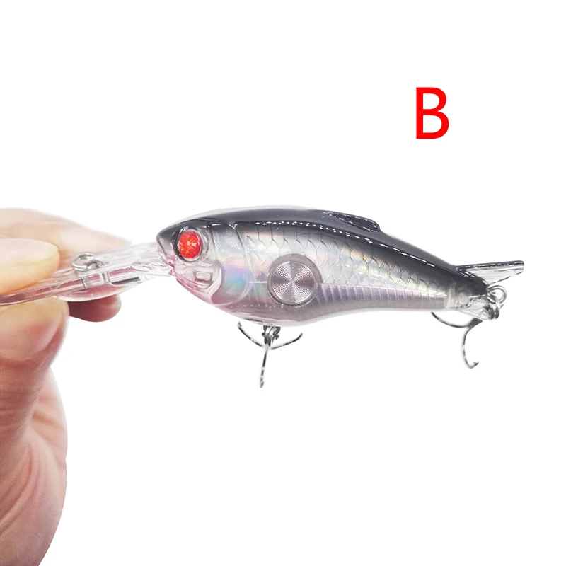 B OUTKIT Crankbait 55 мм 10 г 1,8-3,9 м 1 шт. жесткие рыболовные приманки плавающие воблеры Кривошипные жесткие приманки Крючки морская ловля карпа - Цвет: B