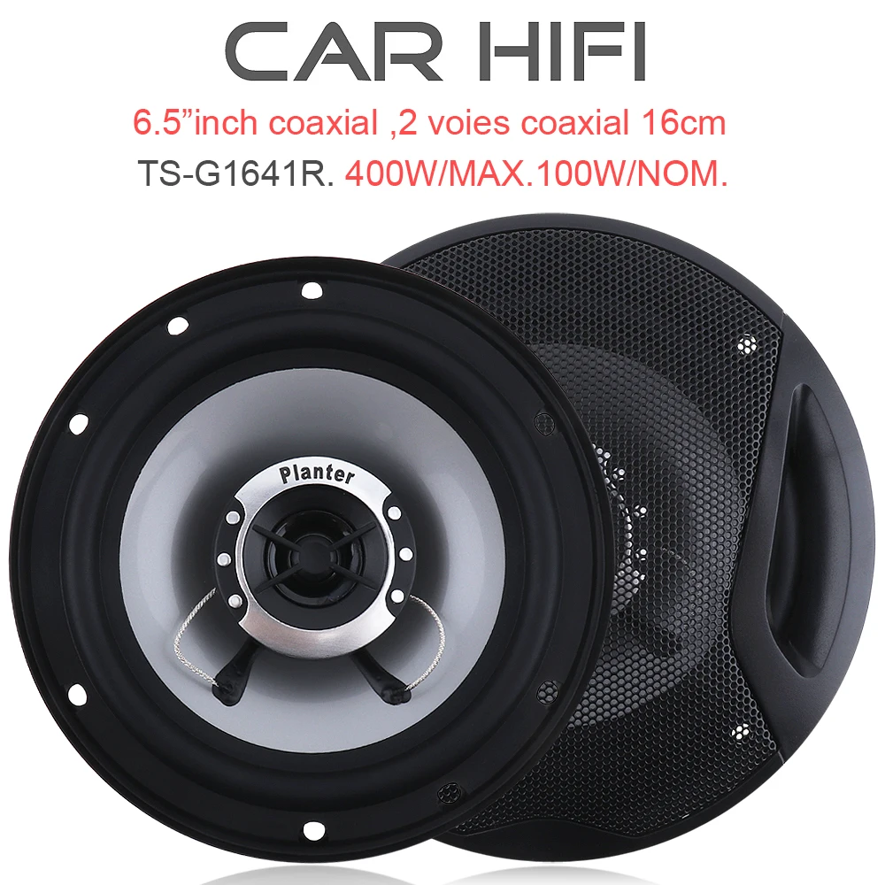 2 шт. 6 5 дюймов 400 Вт автомобиля HiFi коаксиальный Динамик Авто Аудио Стерео полный