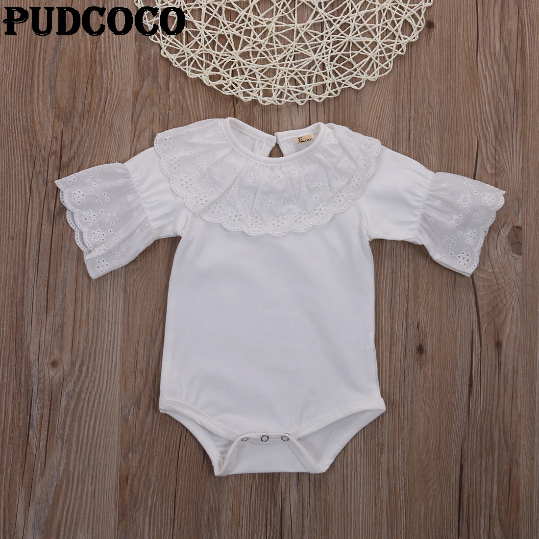 Новинка лета 2017 очаровательный кружевной комбинезон с коротким рукавом для