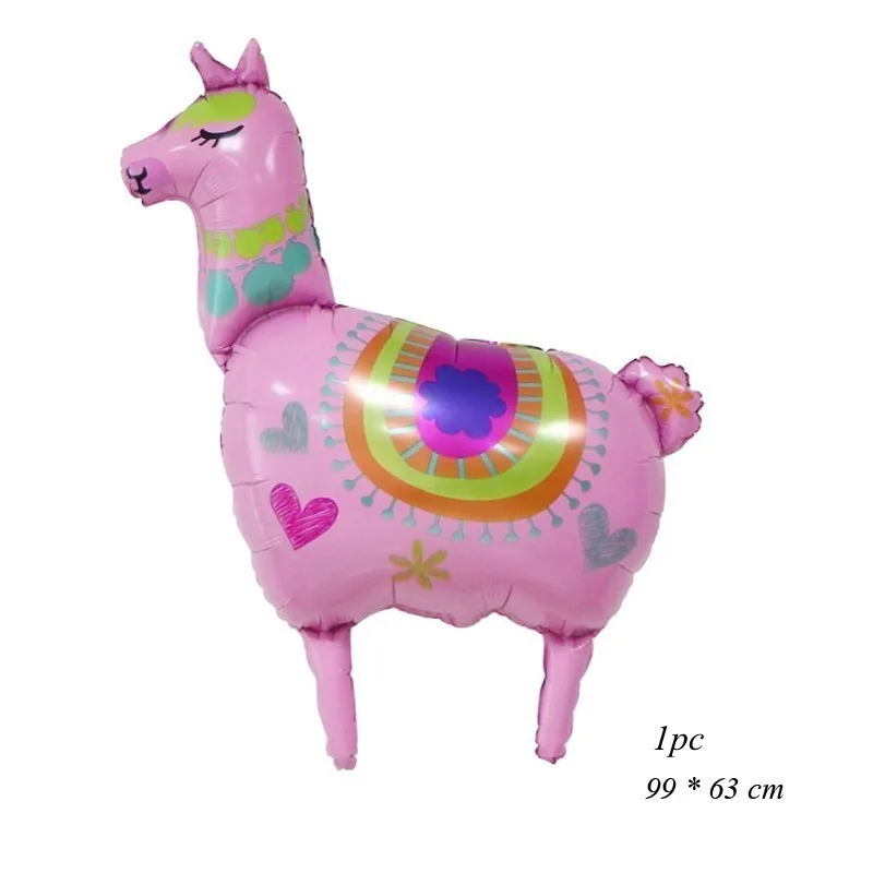 1pc pink Llama L 1 Набор, вечерние одноразовые столовые приборы в виде кактуса, ламы, воздушные шары, салфетка, зеленое растение, гирлянда для украшения дня рождения, тропические вечерние принадлежности - Цвет: 1pc pink Llama L