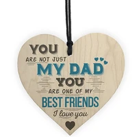 dad my best friend wooden heart shaped wood crafts christmas home diy tree decorations wine label small pendant accessories