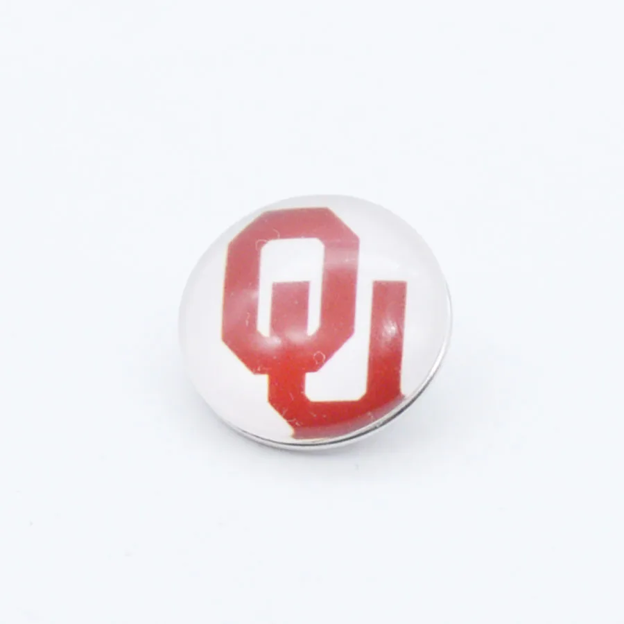 12MM Защелкивающаяся Кнопка Oklahoma Sooners Подвески сменные кнопки браслет футбольные фанаты подарок Paty день рождения - Окраска металла: 12MM
