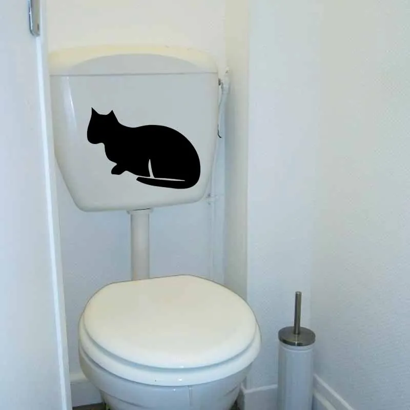 YOJA 23.9X15.1CM Elegant Proud Mysterious Cat Amazing Wall Stickers Toilet Decal T5-0135 | Дом и сад