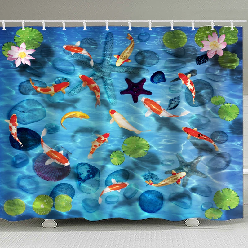 

Beautiful Marine Life Shower Curtain Digital Printing Bath Shower