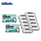 Лезвия для бритья Gillette Super Blue, лезвия для бритья для мужчин, лезвия для бритвы с двойными краями из нержавеющей стали (5 лезвий x 2 коробки)