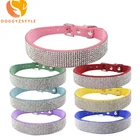 Блестящие стразы, ошейник для собак, Регулируемая пряжка, ожерелье для маленьких больших собак, двойные стразы, товары для чихуахуа, DOGGYZSTYLE