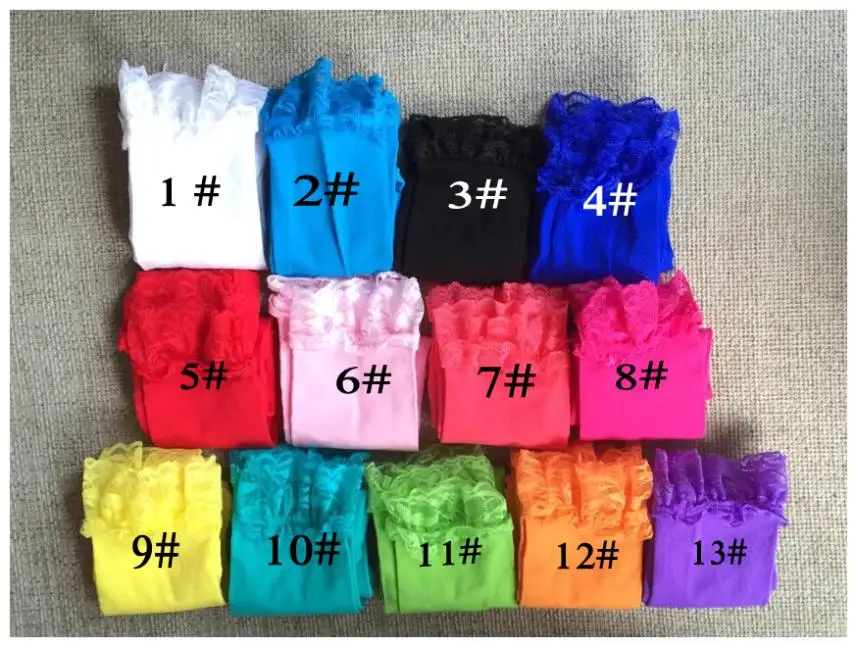 10 шт./лот короткие кружевные леггинсы для маленьких девочек яркие цвета 13 цветов